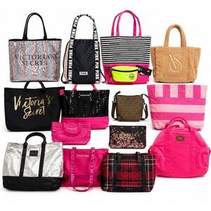 Victoria's Secret Y2K PINK Vintage Duffel/Travel Gym Bag Bundle Of 16 Bags NWT